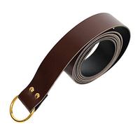 generisch Robuster breiter Wikingergürtel mit Messingschnalle Mittelalter Wikinger Ritter Gürtel Unisex Mittelalterlich Nachstellung Wikinger Schlacht Ledergürtel (Braun,One Size)