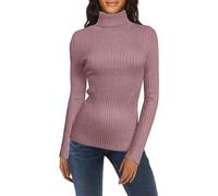 Generisch Rollkragenpullover Damen Rollkragenpullover Damen Thermo Unterhemd Pullover Winter Slim fit Rippshirt Leicht Langarm Thermopulli Elegant Basic Eng Thermoshirt Turtleneck