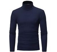 Generisch Rollkragenpullover Herren Winter Slim Fit Langarm Turtleneck Rollkragen Thermo Rolli Pullover Baumwolle Sweatshirt Dünn Langarmshirt Elastisch Regular Einfarbig Unterzieh Männer