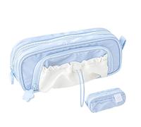 Generisch Rosy Posy Pencil Case, Cute Kawaii Posy Pencil Pouch, Aesthetic Pouch Holder Drawstring Pen Cases Case for Girls (Blue)