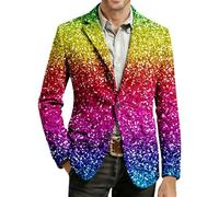 Generisch Sakko Herren Cord Karneval Herren-Sakko V-Ausschnitt Blazer 3D Druck Sakkos Weiche Party Anzugjacke Festliche Jacke Freizeit Anzug Stretch Bequeme Smoking Leicht Jackett Multicolour XXXXL