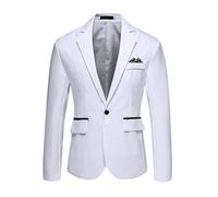Generisch Sakko Herren Slim Fit Anzugjacke Hochzeit Freizeitjacke Business Blazer Ein-Knopf-Anzug Leichter Sportsakko Herbstjacke OutdoorJacke Herrenjacke Arbeitsjacke