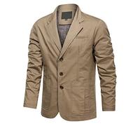 Generisch Sakko Herren Sportlich Slim Fit Blazer Baumwolle Ffreizeitjacke Einfarbig Sportsakko Freizeit Elegant Jackett Übergangsjacke Softshelljacke Outdoorjacke Windjacke