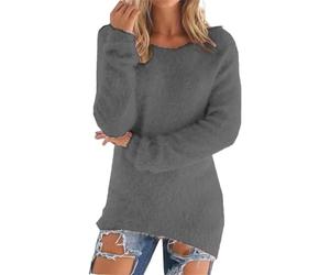Generisch Sale Angebote Unter 10 Euro Angebot des Tages Pullover Damen Winter Fleece Flauschig Pulli Fleecepullover Lang Weich Langarmshirt Warm Sweatshirt Fleecepulli Plüsch Tops Oberteile