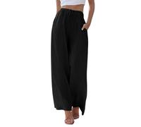 Generisch Sale Bekleidung Blitz Angebote des Tages Heute Damen Hosen Sommer Leinen Leicht Sommerhosen Locker Stoffhose Baumwolle Leinenhose Bequeme Luftige Freizeithose Lang Frauen Strandhose