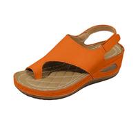 Generisch Sandalen Damen Mit Absatz T-Riemen Büro Strandschuhe Keilsandalen Wedges Lässig Frauen Für Sommer Gummiband Casual Knöchelriemen Wedge Sommerschuhe Closed Toe Strandsandalen