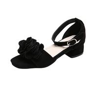 Generisch Sandalen für Kinder Mode Weiche Sohle Leder Prinzessin Schuhe Kinder Low Heels Stöckelschuhe Weihnachten Party Schuhe Performance Kleid Schuhe Weiche Bequeme Wildledersohlen Leicht