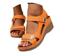 Generisch Sandaletten Damen Mit Absatz Sommer Elegante Keil-Espadrilles Keilabsatz Schuhe Plateau Sandalen Offene Wedge Geschlossene Lässig Urlaub Für T-Riemen Sommerschuhe Frauen Strandsandalen