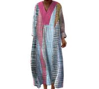 Generisch Satinkleid Damen, Kleid Damen Festlich, Strandkleid Lang Maxikleider V Ausschnitt Sommerkleider Leicht Und Luftig Boho Kleid Elegante Midikleid Freizeitkleid, Black Week Angebote 2025