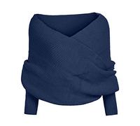 Generisch Schal Damen Halstuch Tuch Loop Schlauchschal Winter Herbst Schals Wolle Winddicht Street Lady (Navy, One Size)