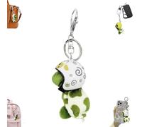 Generisch Schildkröte Schlüsselanhänger Plüsch, Niedliche Stofftier Schildkröte Kuscheltier Schlüsselanhänger Mit Helm, Dekorativer Cartoon Schildkröten Anhänger Für Backpack, Car Mirror, Phone, Weiß