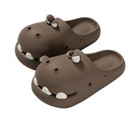 Generisch schlappen damen Cloud Shark-Slides Badeschuhe Slippers Damen Herren Rutschfeste Hausschuhe Bequem Breite Füße Badelatschen Cozy Sommerschuhe Erwachsene herren slipper sommer Kaffee 40
