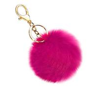 Generisch Schlüsselanhänger Plüsch, Keychain Cute, Künstliche Kaninchenfellflauschigen Ball Pom Plüsch Schlüsselanhänger, Taschen Koffer Rucksäcke Zubehör Charm für Einschulungsgeschenk (Farbe)