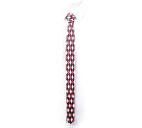 Generisch Schmale Krawatte Schwarz Rot Weiß - Rauten-Muster Herren Krawatte in Satinoptik - Elegantes Accessoire für Business, Party & Hochzeit