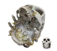 Generisch Schmuckablage,Totenkopf Gotisch Ringhalter Ablage - Schmuckständer Für Ohrringe Halsketten Armband Zuhause Schreibtisch Deko Geschenk Damen Mädchen