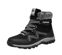 Generisch Schneestiefel Herren Arbeitsschuhe Stiefel Mit Klettverschluss Gefütterte Rutschfeste Modische Warme Winterschuhe Männer Boots Gefüttert Warm Extra Weit