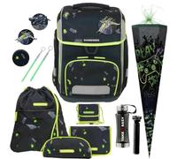 Generisch Schneiders Ergolite Schulranzen-Set für Jungen (12 TLG. mit Schultüte und Brustbeutel, Outer Space)