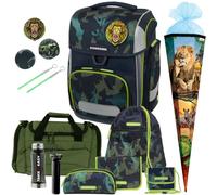 Generisch Schneiders Ergolite Schulranzen-Set für Jungen (13 TLG. mit Sporttasche, Tüte und Brustbeutel, Camo Rush)
