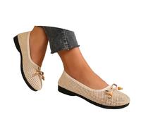 Generisch Schuhe Damen Elegant und Bequem Sommerschuhe Breite Füße Freizeitschuhe Slip-On-Sicherheits Einzelneschuhe Bowknot Flacheschuhe Athleisure Schlupfschuhe Einfarbig Walkingschuhe