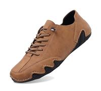 Generisch Schuhe für senioren Damen Sommerschuhe Herren Barfuss Schuhe Damen Leder Barfußschuhe Für Breite Füße Elegant Damenschuhe Mit Klettverschluss Orthopädische Arbeitsschuhe S3 Braun 49