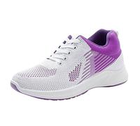 Generisch Schuhe Weite k Damen Sneaker Sommer Leicht Orthopädische Turnschuhe Bequeme rutschfeste Walkingschuhe Atmungsaktiv Breite Füße Laufschuhe Flach Sommerschuhe orthofeet Schuhe Damen Lila 38