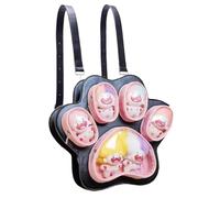 Generisch Schulrucksack Für Mädchen - Katzenpfoten Schulrucksack Kinderrucksack - Leichte Aufbewahrungstasche Für Plüschpuppen Und Schülerinnen