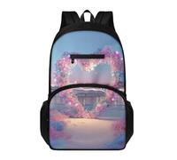 Generisch Schulrucksack Teenager Rosa Blume Rucksack Herren Und Damen,Casual Daypack Für Uni Schule Arbeit Studium,Ideal Für Schule, Reisen Und Hochschulen