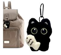 Generisch Schwarzer Katze Plüsch-Schlüsselanhänger, Weiche Süße Katzen Plush Hänger Für Geldbörse Taschenan Handtaschen, Geschenke Für Frauen, Mädchen, Freundin