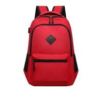 Generisch Schwarzer Rucksack für Schule, Uni und Reisen: Büchertasche mit 8 Fächern Kinderrucksäcke Wandern (Red, 30x18x45cm)