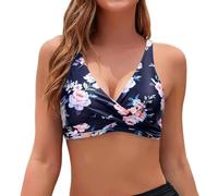 Generisch Schwimmanzug Damen, Damen Bikinioberteil Mit Voller Abdeckung Ohne Unterteil Push Up Badeanzüge Oberteil Sport BH Badeanzüge Oberteile