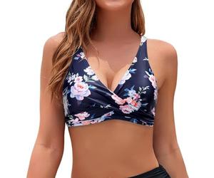 Generisch Schwimmanzug Damen, Damen Bikinioberteil Mit Voller Abdeckung Ohne Unterteil Push Up Badeanzüge Oberteil Sport BH Badeanzüge Oberteile