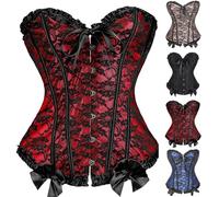 Generisch Shapewear Damen Bauchweg Korsett - Verstellbare Corsage mit Stäbchen - Figurformende Reizwäsche Korsett Braun Partys/Arbeit