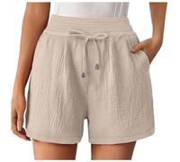 Generisch Shorts Damen Shorts Damen Sommer Baumwolle Sport Sommer Cargo mit rüschen Sport sportsachen Leder schwarz Jumpsuit kurz