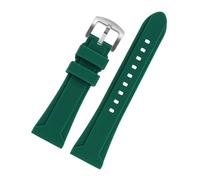 Generisch Silikon-Uhrenarmband, kompatibel mit Diesel DZ4318 7395 4496 4323, wasserdichtes Gummi-Armband for Herren, Armband 24 mm 26(Green-silver,26mm)