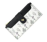 Generisch Slim Wallet - Leather 9x19x1.5cm | Thin Floral Vegan Purse, Soft Leather Card Holder | Women's Ultra-Thin Wallet for Commuting, Work, Shopping, Dating, Gym, Beach, Going Out and Daily Use