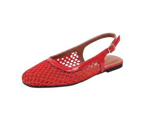 Generisch Slingback Ballerina Damen, Faux Leder Elegant Slingpumps Damen Festliche Schuhe Mit Absatz Sommer Slingback Bequem Ballerinas Sandaletten Kitten Heels Riemchen Ballerina Damenschuhe