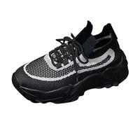 Generisch Slip on Sneakers Damen Sneaker Schuhe Leicht Orthopädische Turnschuhe Elegante rutschfeste Walkingschuhe Atmungsaktive Breite Füße Laufschuhe Arch Support orthofeet Schuhe Damen Schwarz 35