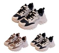 Generisch Sneaker Damen Breite Füße Plattform Sportschuhe Mit Schnürung Dicke Boden Orthopädische Schuhe Komfortabel und Robuste Turnschuhe Mit Luftkissen Walkingschuhe Outdoorschuhe