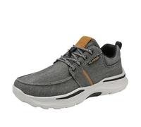 Generisch Sneaker Herren Schuhe Sportschuhe Moc Toe Bungee Lace Slip On Running Shoes Turnschuhe Atmungsaktiv Freizeit Canvas Walkingschuhe 39-48