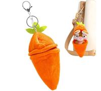 Generisch Soft Plush Rabbit, Easter Bunny Toy, 10cm Plush Carrot Pendant, Handbag Keychain Kids Gift Travel Accessory, Cute Animal Charm, Easter Party Favor for Kids Gift Decoration Travel Bag Charm