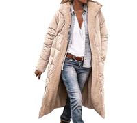 Generisch softshellmantel damen Winterjacke Damen Lang Warm Fleece GefüTterter Wintermantel mit Kapuze Leicht Puffer Jacke Steppjacke Winter Teddy Mantel Baggy jacke herbst elegant