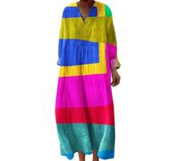 Generisch Sommer Kleider Für Damen, Cocktailkleid Damen Hochzeitsgast, Strandkleid Lang Maxikleider V Ausschnitt Sommerkleider Leicht Und Luftig Boho Kleid Elegante Midikleid Freizeitkleid, The Deal