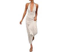 Generisch Sommer Kleider Für Damen, Sommerkleid Damen Leicht, Kleid Mit V Ausschnitt Schmal Geschnittenes Polka Sommerkleid Für