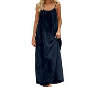 Generisch Sommer Kleider Für Damen, Sommerkleid Damen Leicht, Lässiges äRmelloses Maxikleid Mit Offenem RüCken Locker Geschnittenes Hauskleid