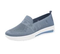 Generisch Sommer Schuhe Atmungsaktive Mesh-Sneaker Barfussschuhe Leichte für Damen,zum Hineinschlüpfen,lässige Wanderschuhe mit Rutschfester Sohle aus Strickstoff für tägliche Aktivitäten