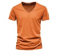 Generisch Sommer T-Shirt Herren V-Ausschnitt-Tshirts lang V-Neck Baumwolle - Casual Basic Shirts Männer Kurzarm Livergy Herren-Unterhemd Gym Shirt Herren Weiße Tshirts Herren V Ausschnitt