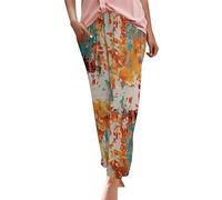 Generisch Sommerhose Damen beige Hose Damen orangene Hose leichte Sommerhosen Hosenrock Sommerhose mit Gummizug Meine Bestellung wrap Pants Sommerhosen Caprihosen leinen-Baumwoll-Hose große größen