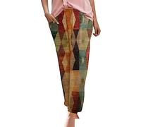 Generisch Sommerhose Damen Leinenhose Damen weites Bein Trousers for Women Chiffon Hose Hose weitem Bein Damenhose mit Gummizug Meine bestellungen Linen leichte luftige Sommerhose italienische Linen