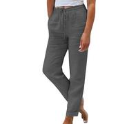 Generisch Sommerhose Damen Schwarze Hosen Damen Schlupfhose leinenhosen plissee Hose Damenhose weites Bein musselin Sweat Off musselin Hose Leinenhose Trousers for Women Damenbekleidung Caprihose