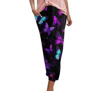 Generisch Sommerhose Damen Stoffhose Damen elegant große größen flatterhose Linen Pants Women Work Pants Women Zweiteiler leinen Chinohose Linen Hose weitem Bein Chinohose Freizeithose Sommerhose